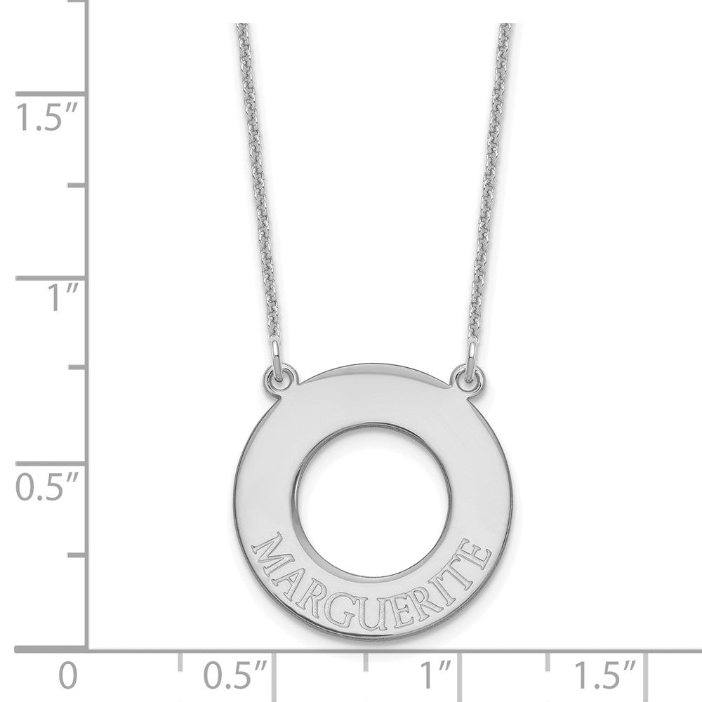 14K Weißgold Kreis mit 1 Name Halskette