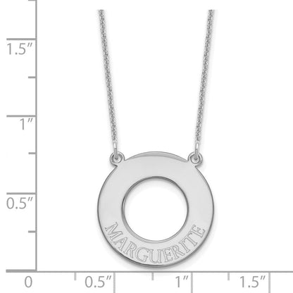 14K Weißgold Kreis mit 1 Name Halskette