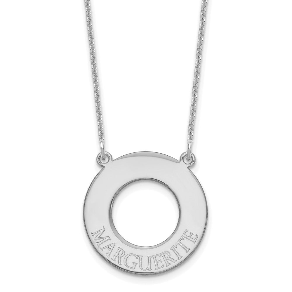 14K Weißgold Kreis mit 1 Name Halskette