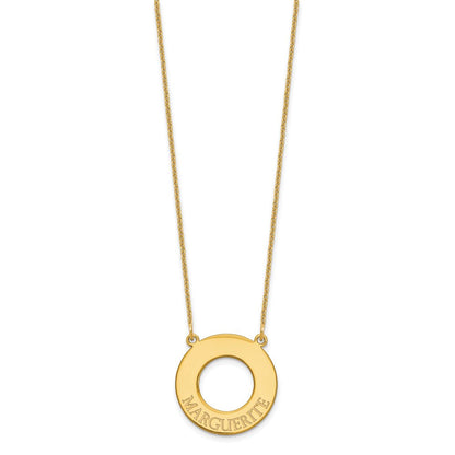 14K Gelbgold Kreis mit 1 Name Halskette