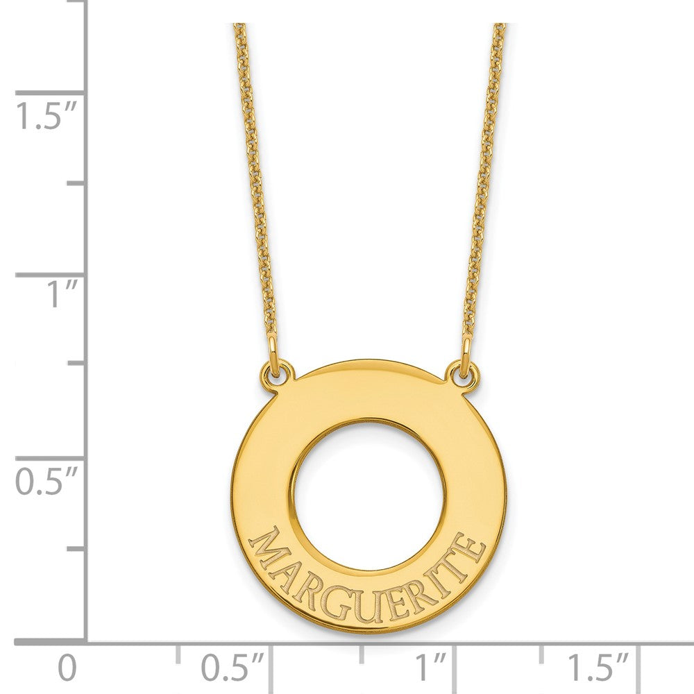 14K Gelbgold Kreis mit 1 Name Halskette