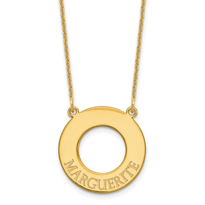 14K Gelbgold Kreis mit 1 Name Halskette