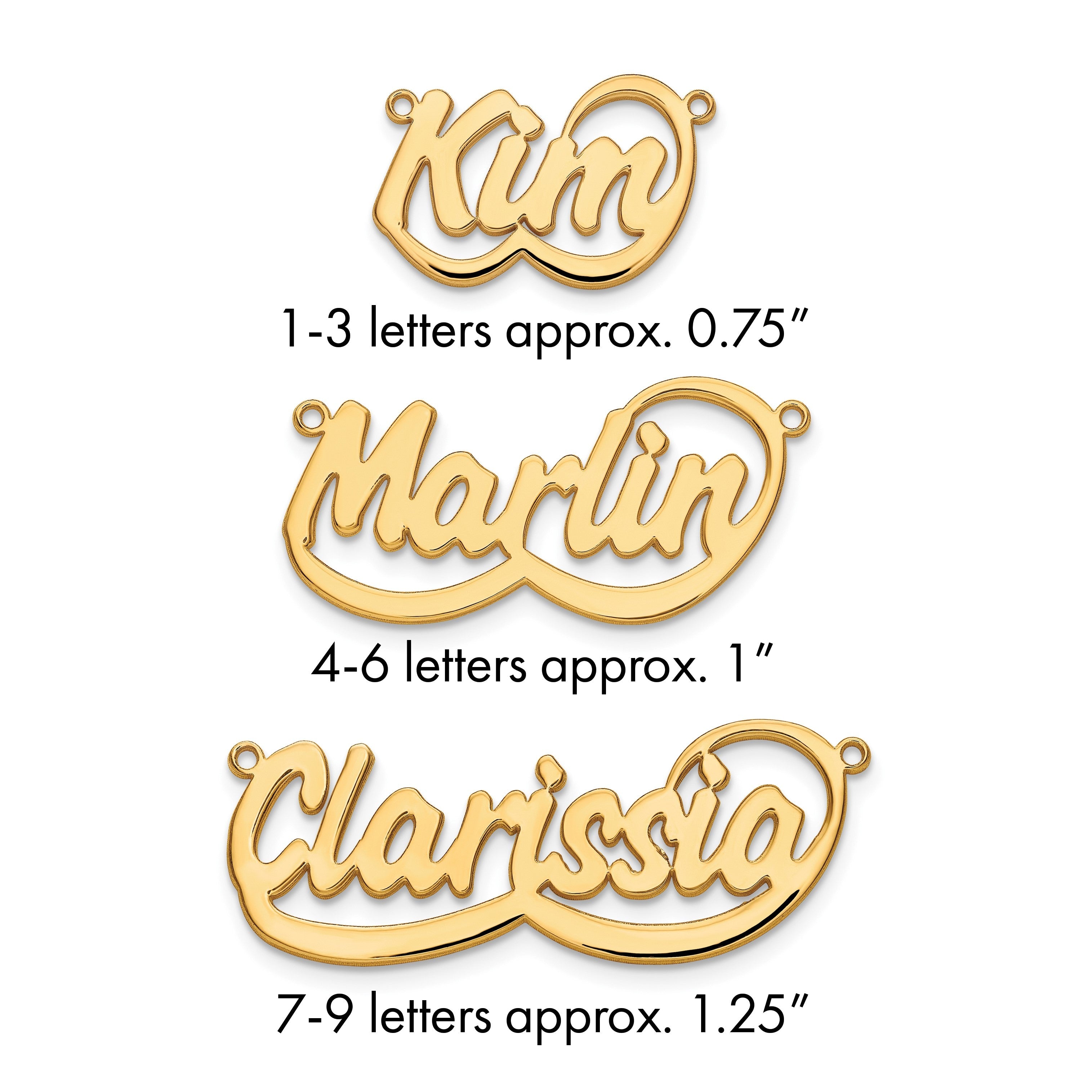 14K Gelbgold Swoop Name Platte