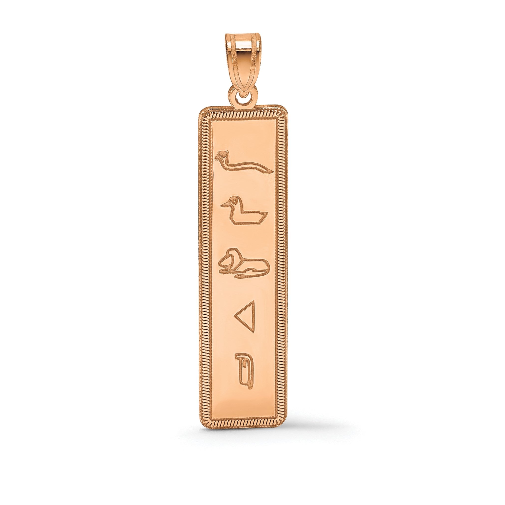 14K Roségold Egyptian Hieroglyphics Anhänger