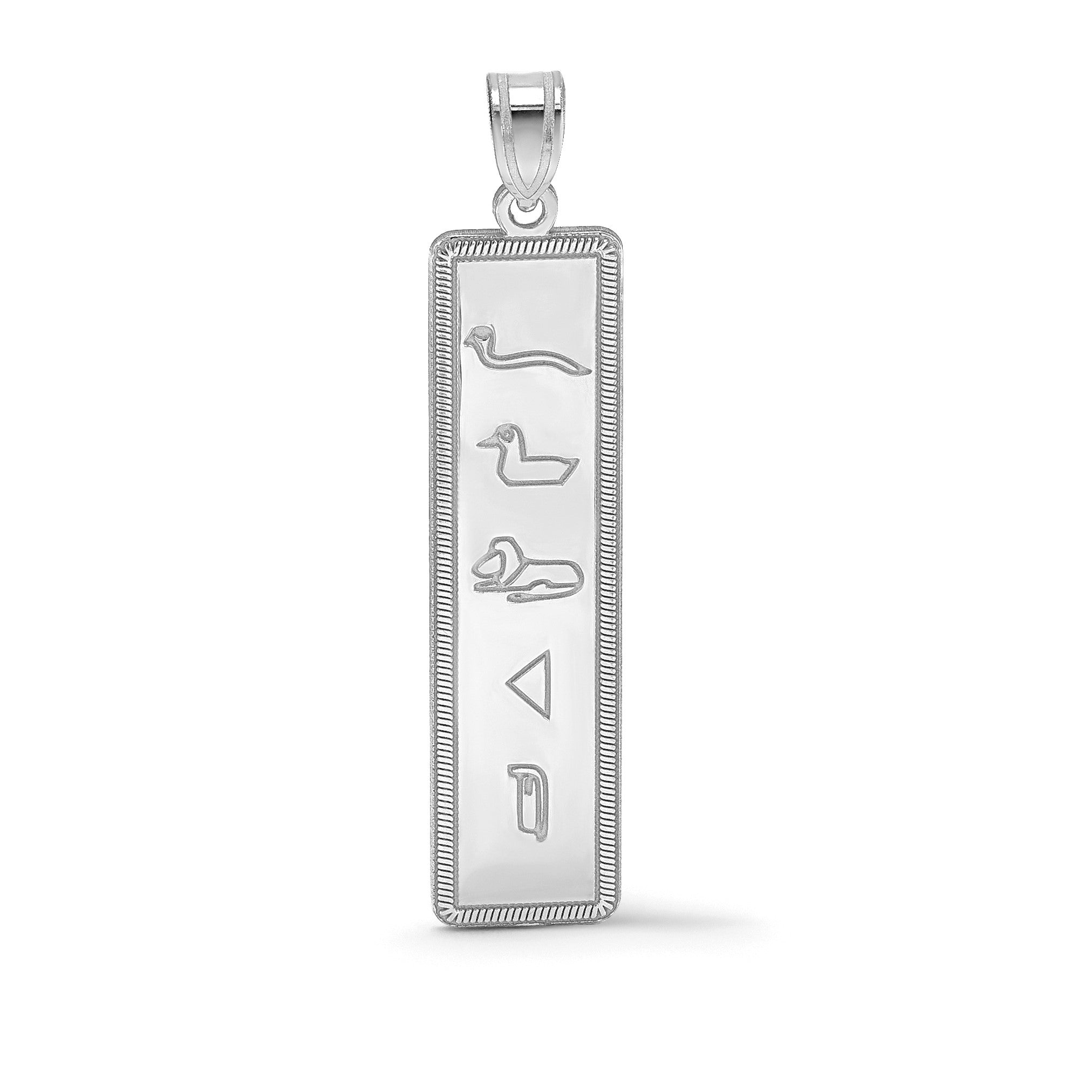 14K Weißgold Egyptian Hieroglyphics Anhänger