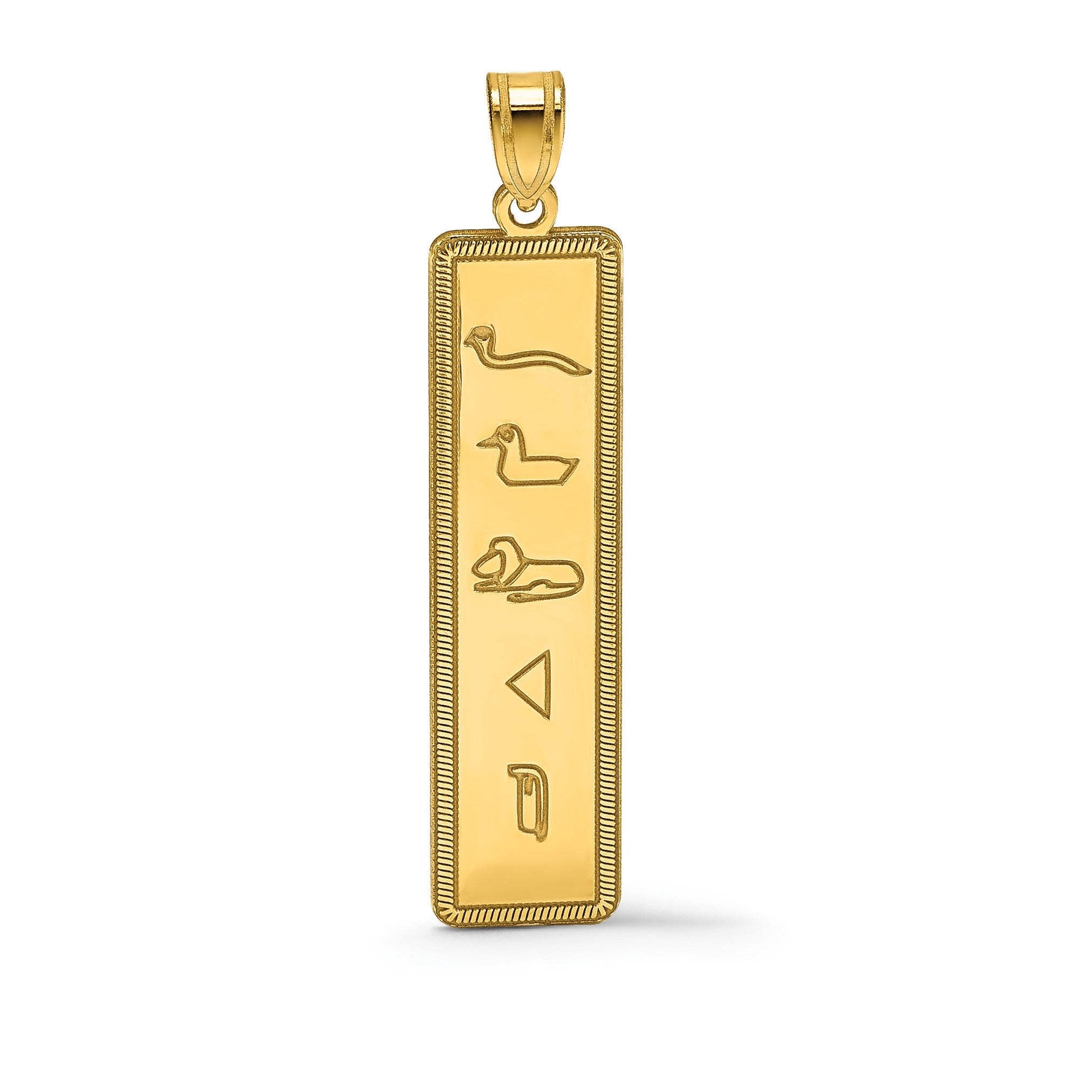 14K Gelbgold Egyptian Hieroglyphics Anhänger