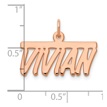 14K Roségold Oberteil Stab Name Platte