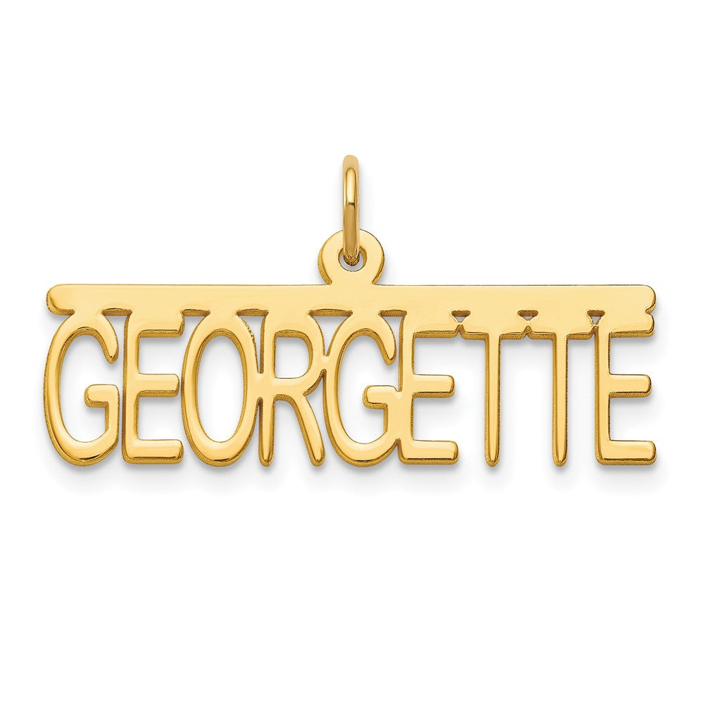 14K Gelbgold Oberteil Stab Name Platte