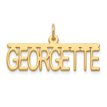 14K Gelbgold Oberteil Stab Name Platte