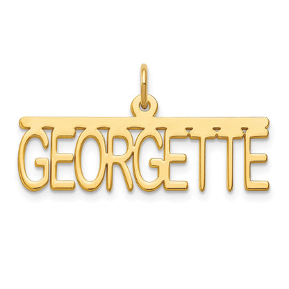 14K Gelbgold Oberteil Stab Name Platte