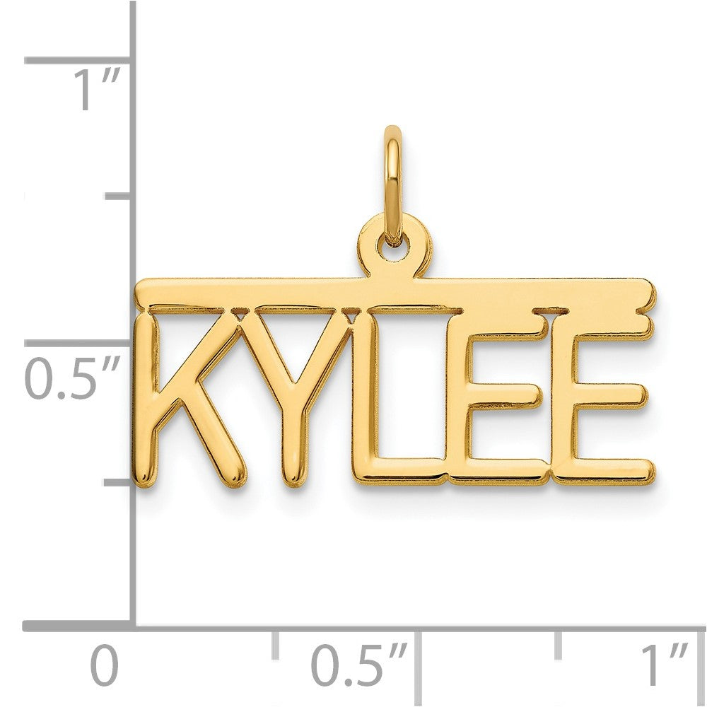 14K Gelbgold Oberteil Stab Name Platte