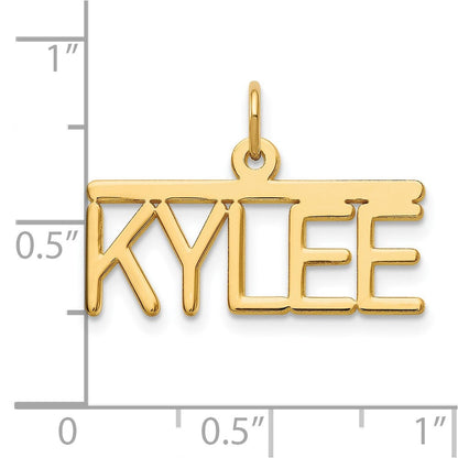 14K Gelbgold Oberteil Stab Name Platte