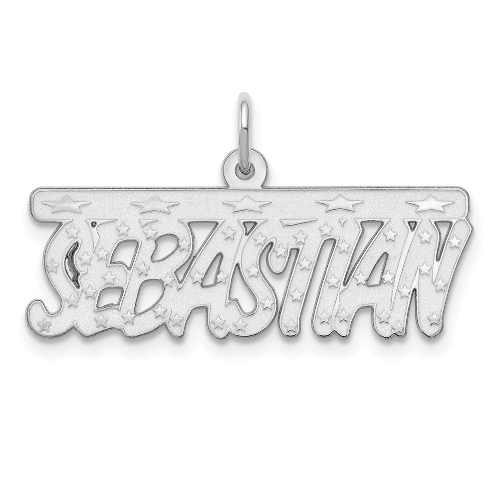 Sterlingsilber Silber/rhodiniert Satiniert Sterne Name Platte