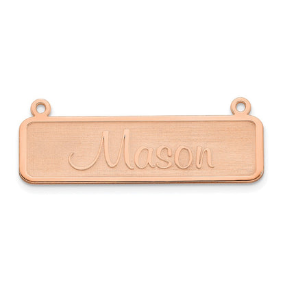 14K Roségold Satiniert Name Platte Stab