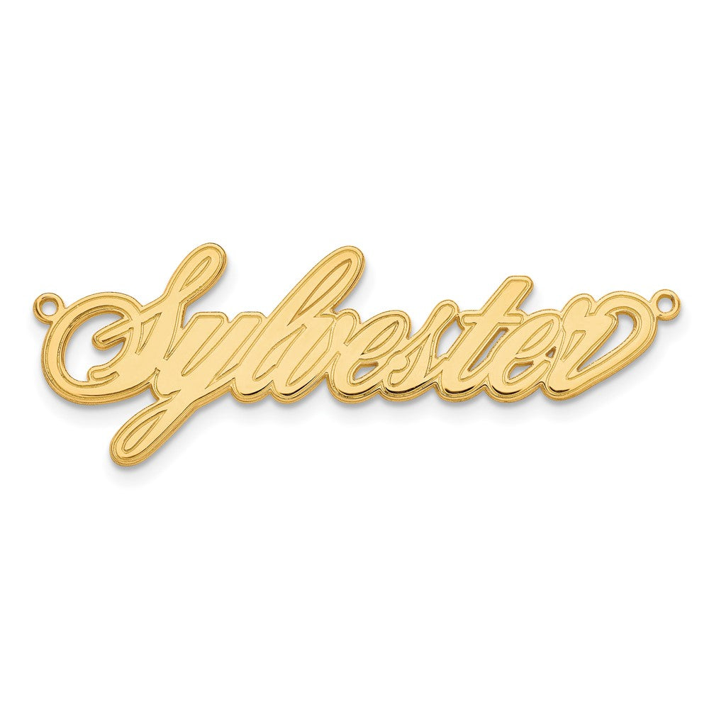 Vergoldet Sterlingsilber /gold Geätzt Name Platte