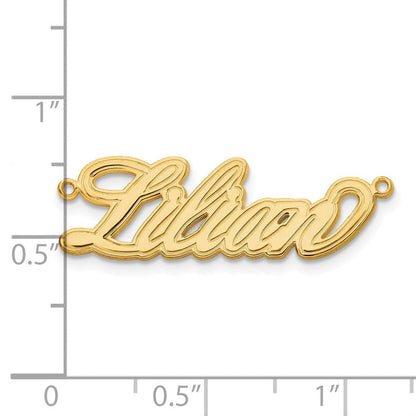 Vergoldet Sterlingsilber /gold Geätzt Name Platte