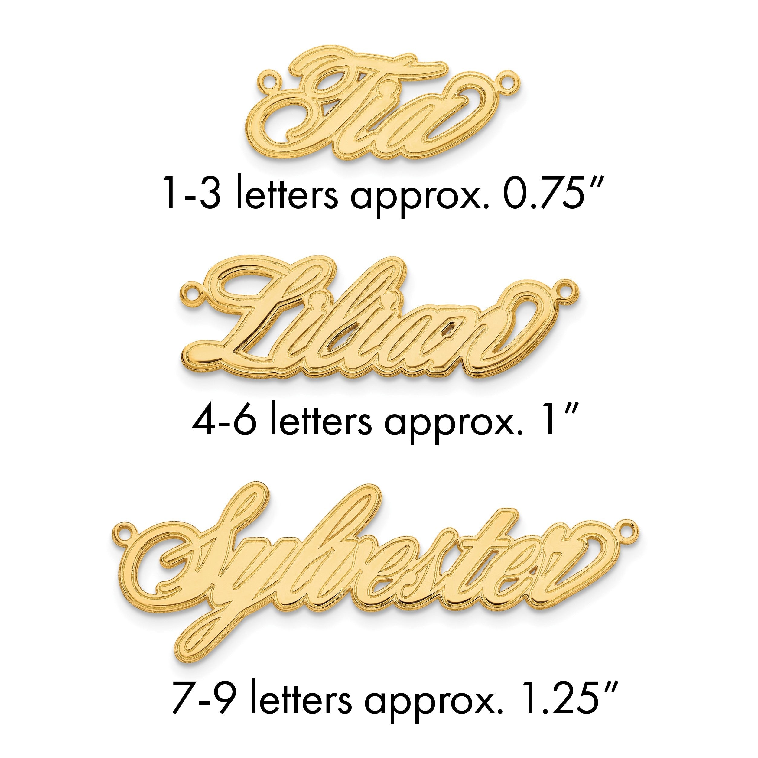 14K Gelbgold Geätzt Name Platte