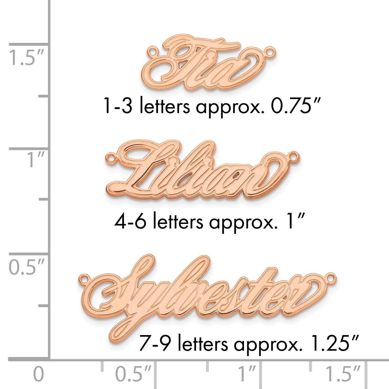 14K Roségold Geätzt Name Platte