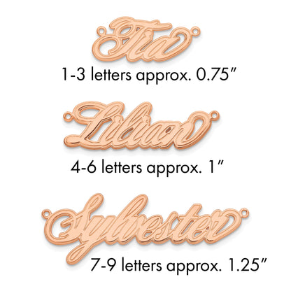 14K Roségold Geätzt Name Platte