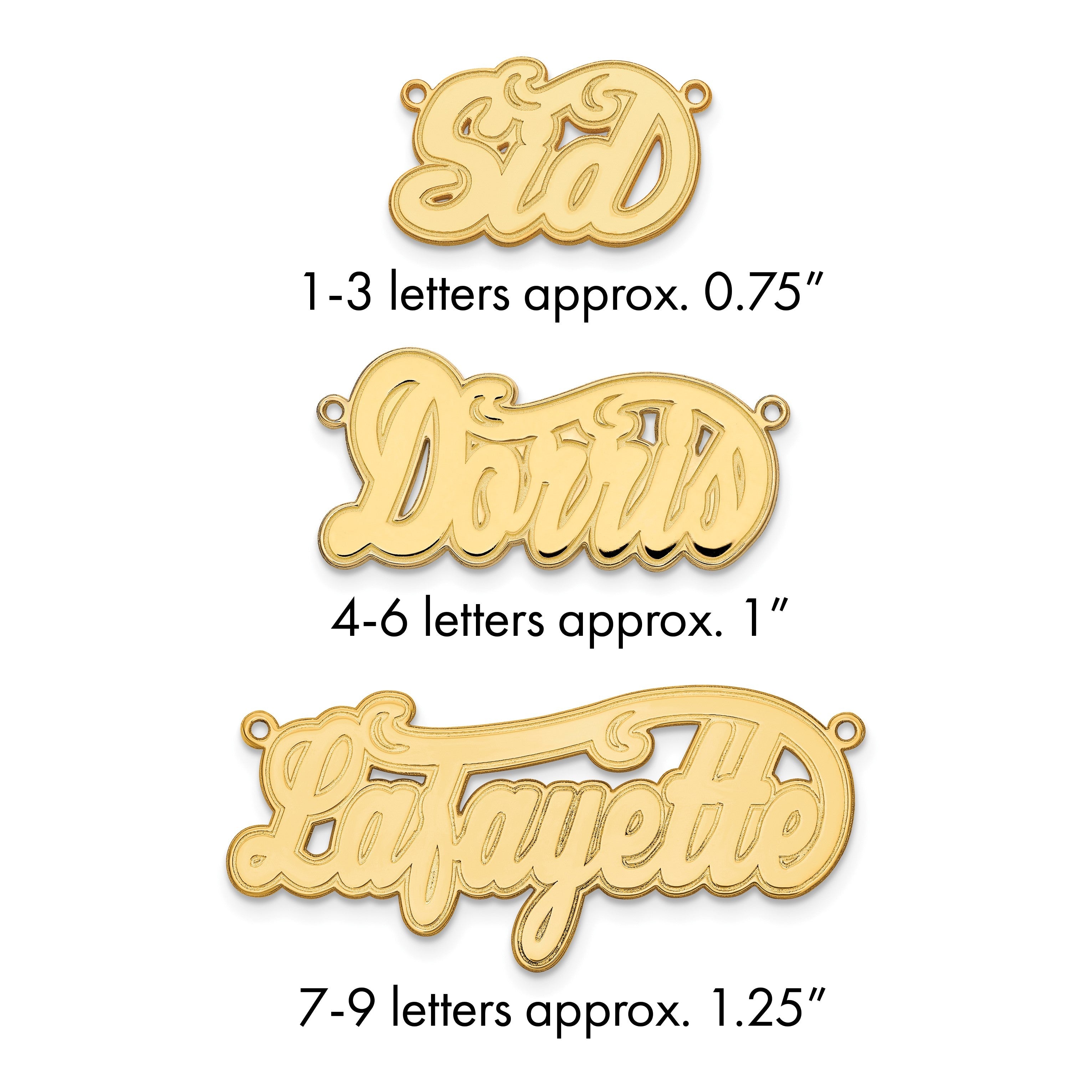 Vergoldet Sterlingsilber /gold Geätzt Name Platte
