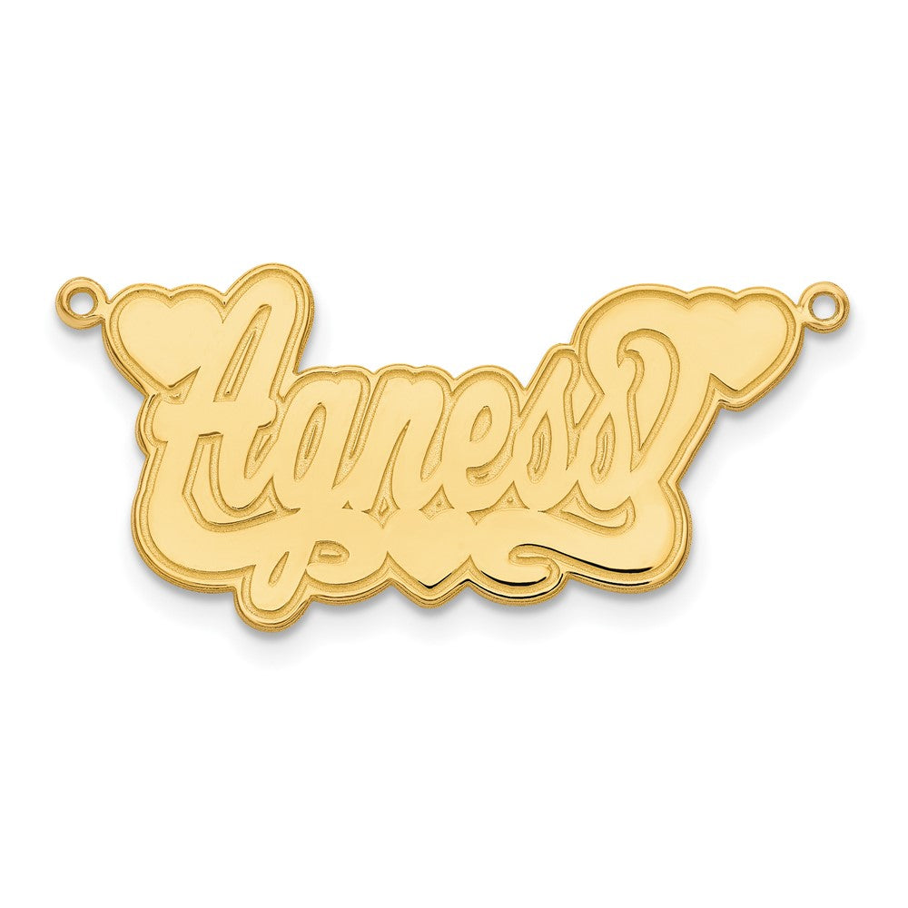 Vergoldet Sterlingsilber /gold Geätzt Herzen Name Platte