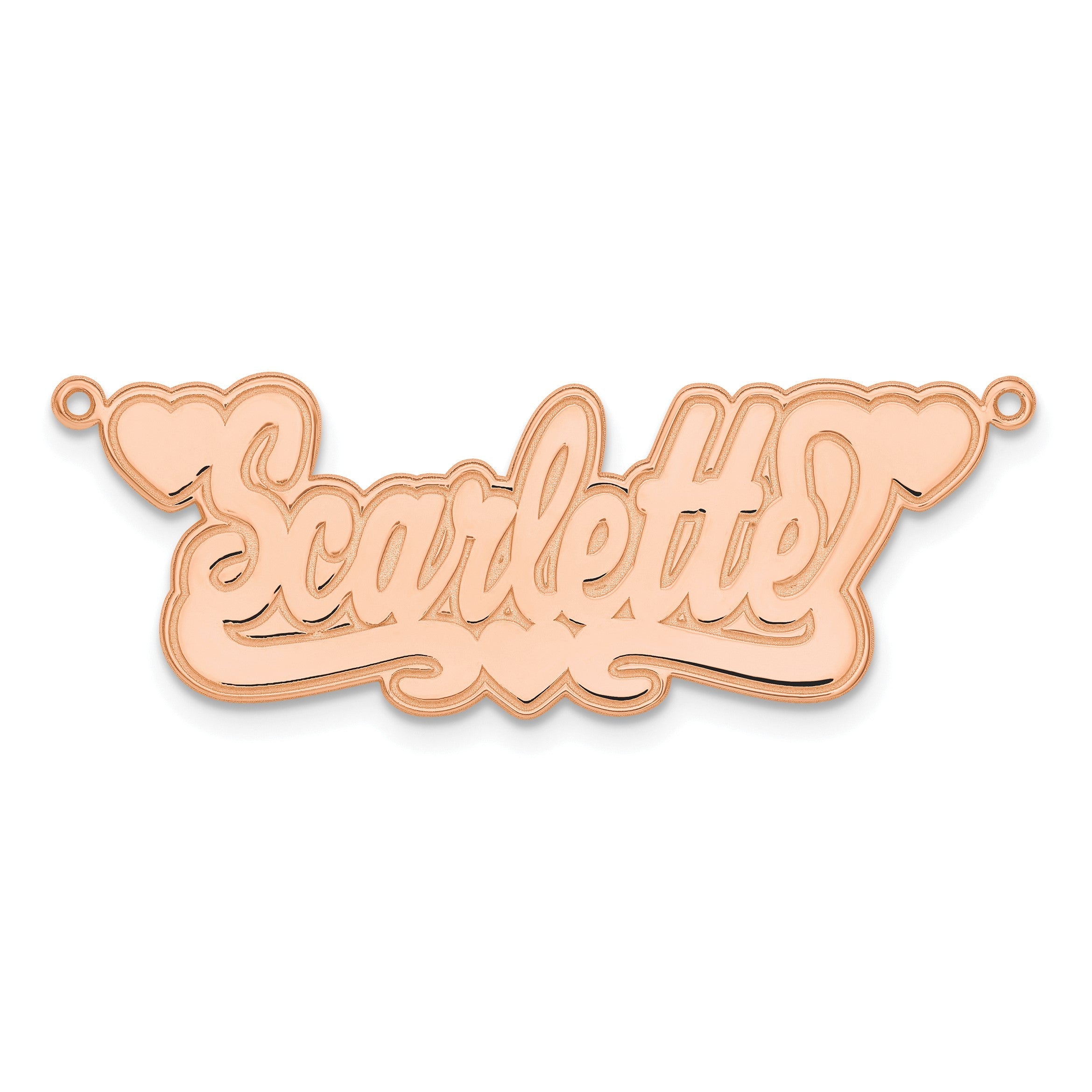 14K Roségold Geätzt Herzen Name Platte