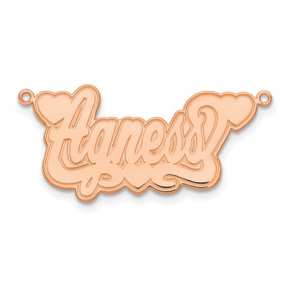 14K Roségold Geätzt Herzen Name Platte
