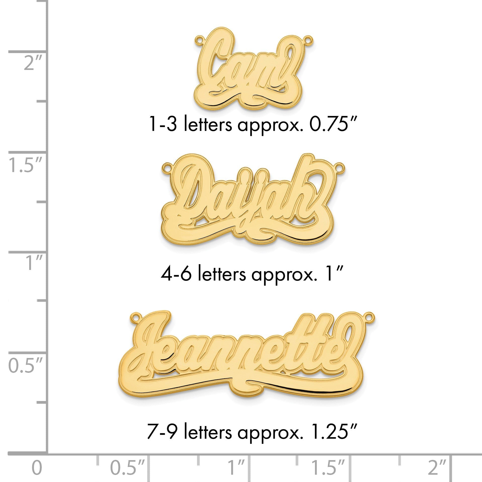 14K Gelbgold Geätzt Name Platte