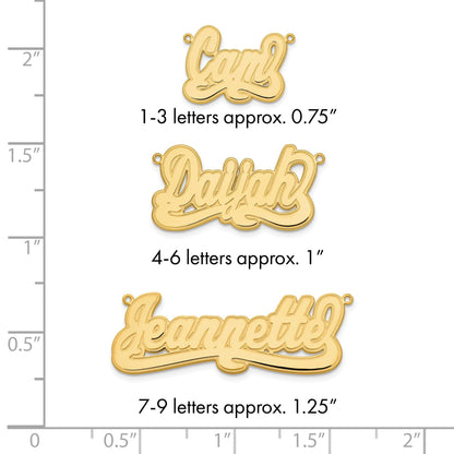 Vergoldet Sterlingsilber /gold Geätzt Name Platte