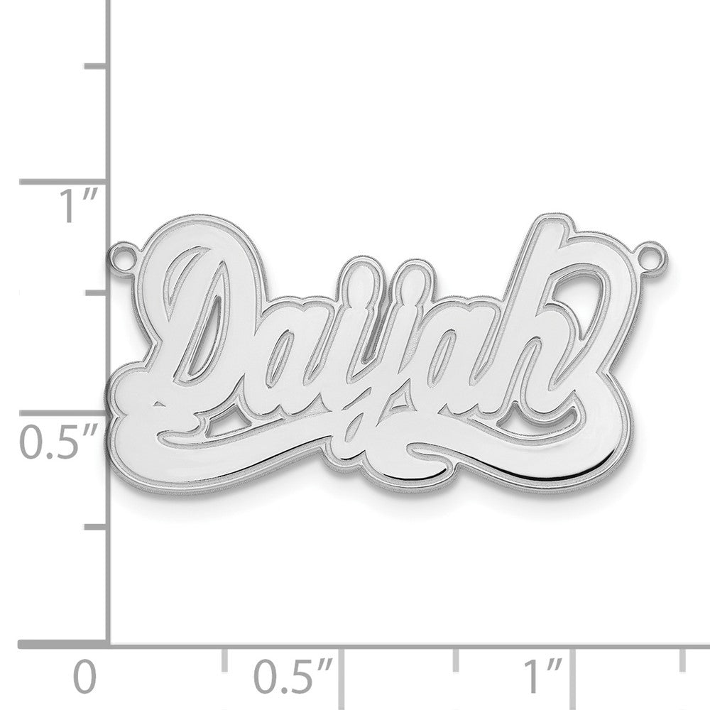 14K Weißgold Geätzt Name Platte