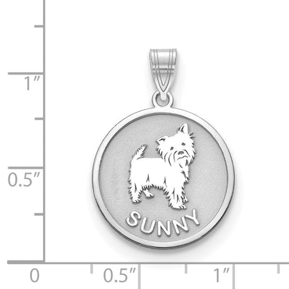 14K Weißgold Hund Anhänger