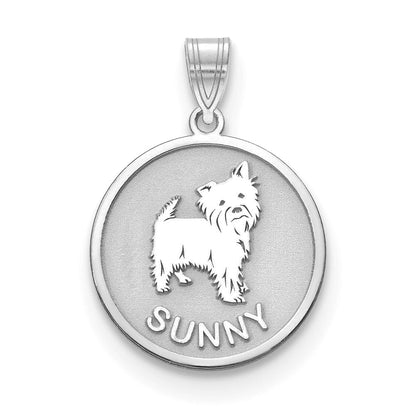 14K Weißgold Hund Anhänger