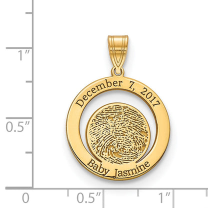 14K Gelbgold Date und Fingerprint Anhänger