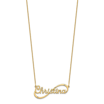 14K Gelbgold 1 Name Unendlichkeit mit Diamanten Halskette