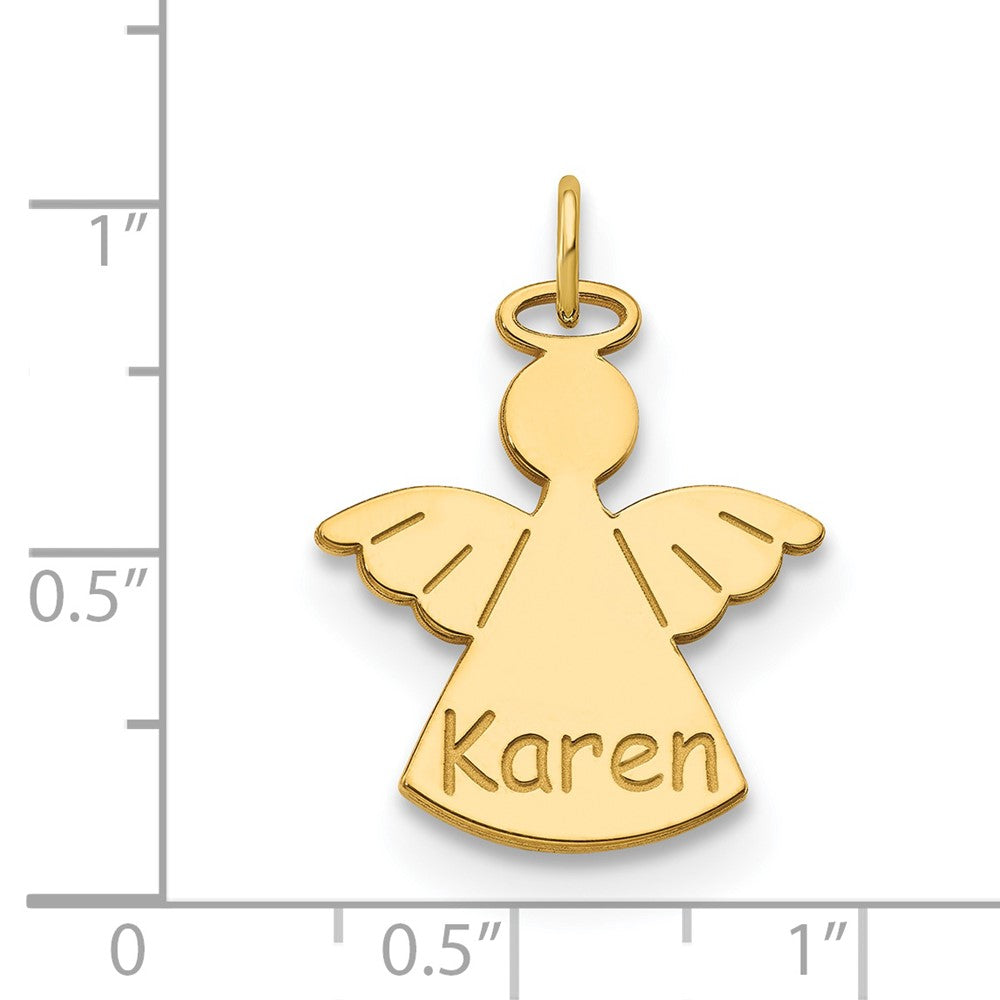14K Gelbgold Personalisiert Engel Charm