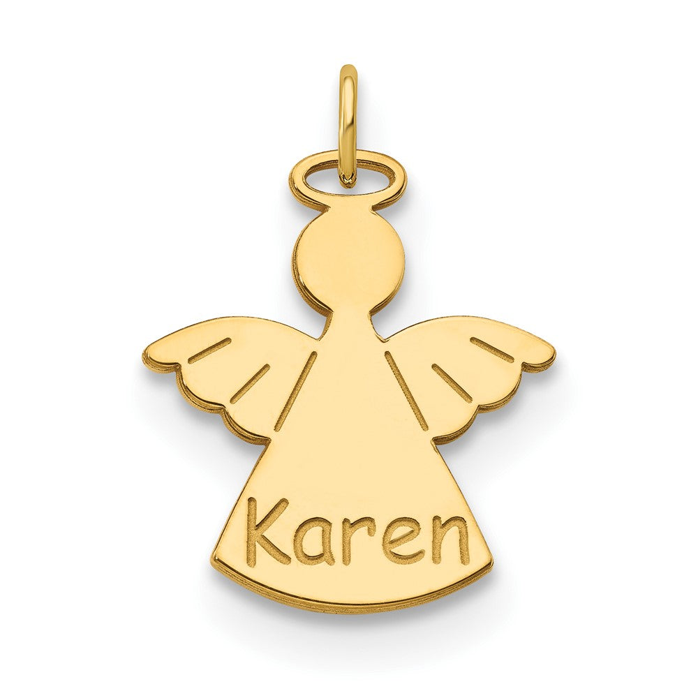 14K Gelbgold Personalisiert Engel Charm