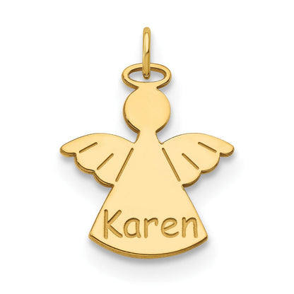 14K Gelbgold Personalisiert Engel Charm