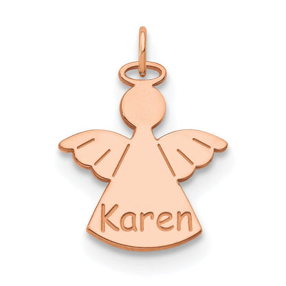 Roségoldbeschichtet Sterlingsilber /rose Personalisiert Engel Charm