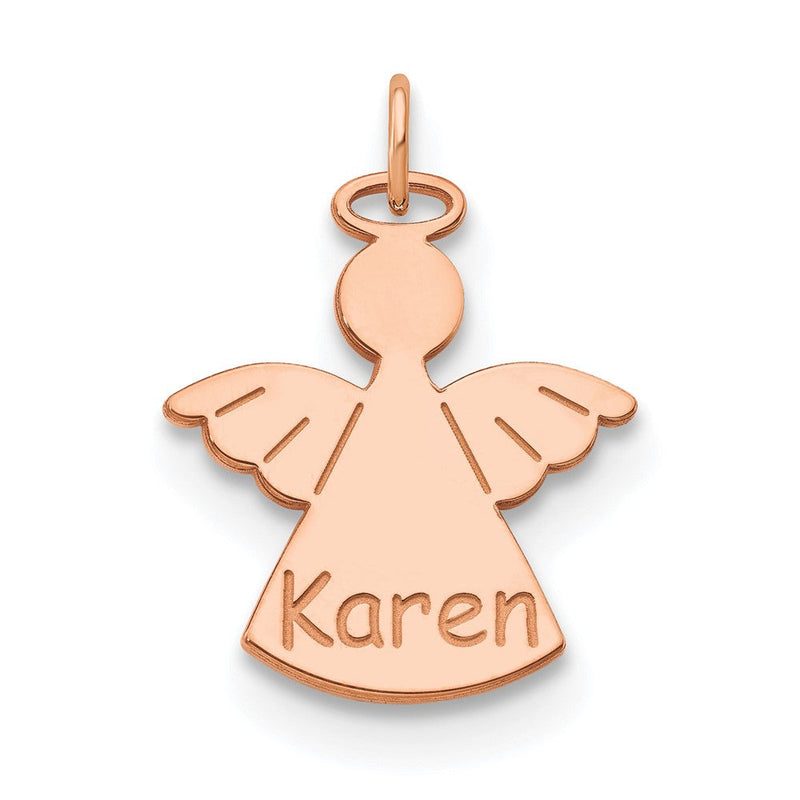 Roségoldbeschichtet Sterlingsilber /rose Personalisiert Engel Charm