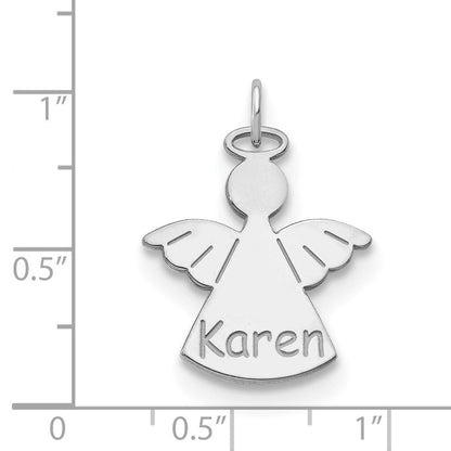 14K Weißgold Personalisiert Engel Charm