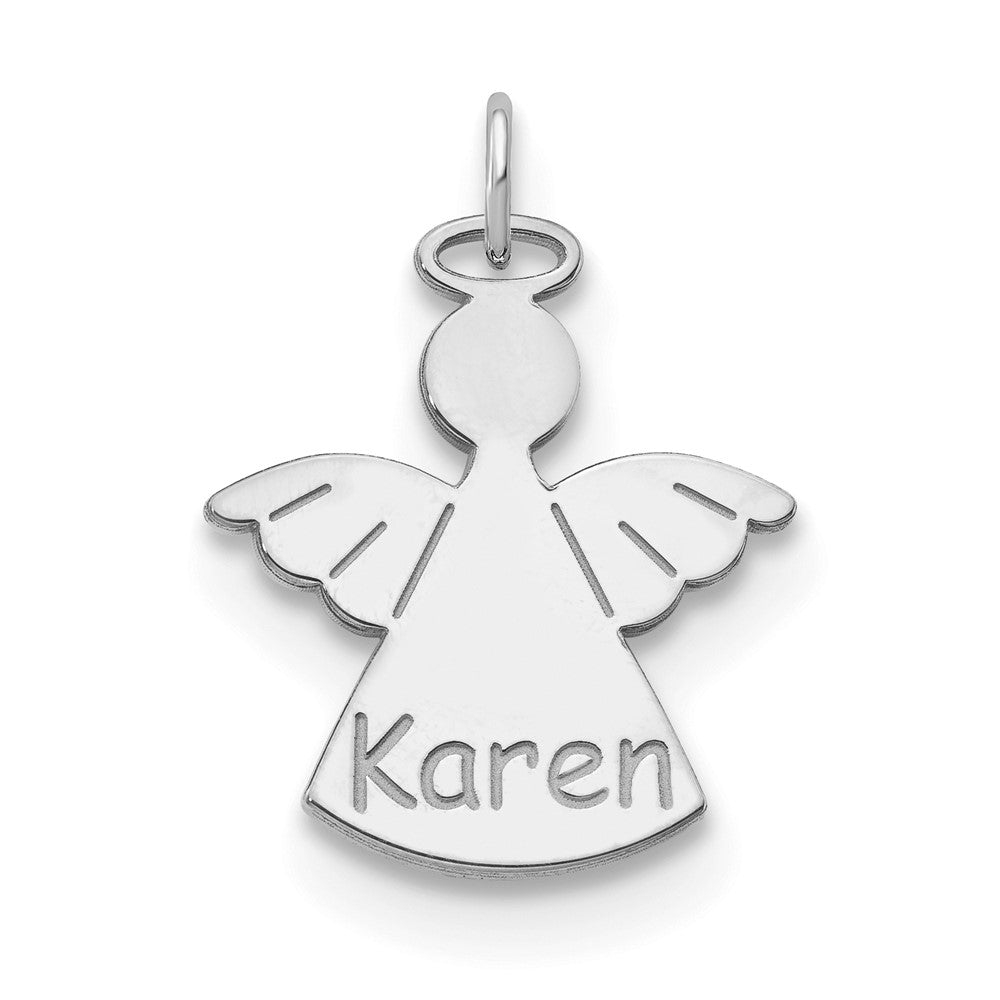 14K Weißgold Personalisiert Engel Charm