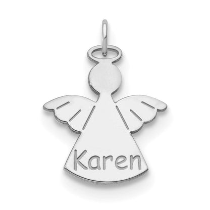 14K Weißgold Personalisiert Engel Charm