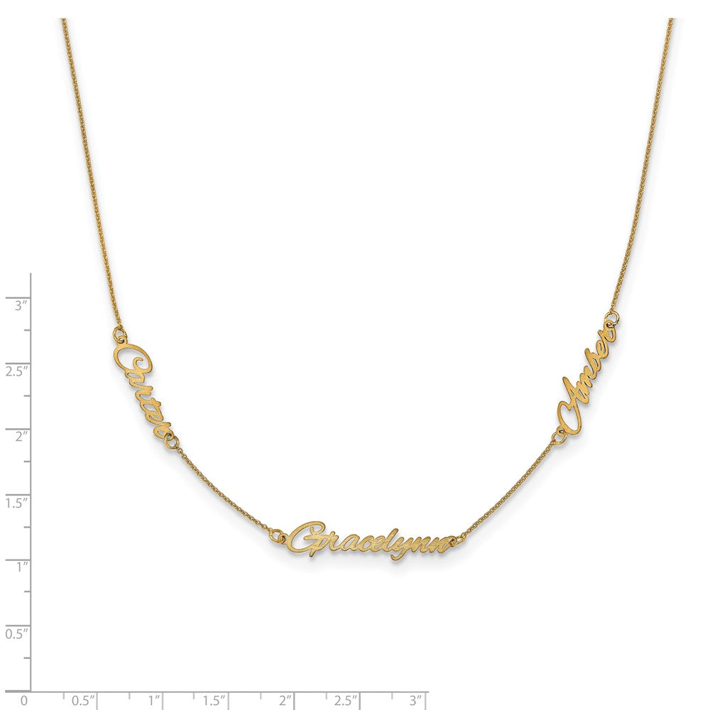 Vergoldet Sterlingsilber /gold Gebürstet 3 Name Halskette