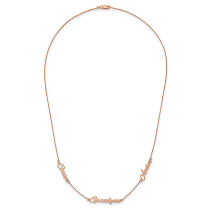 Roségoldbeschichtet Sterlingsilber /rose Gebürstet 3 Name Halskette