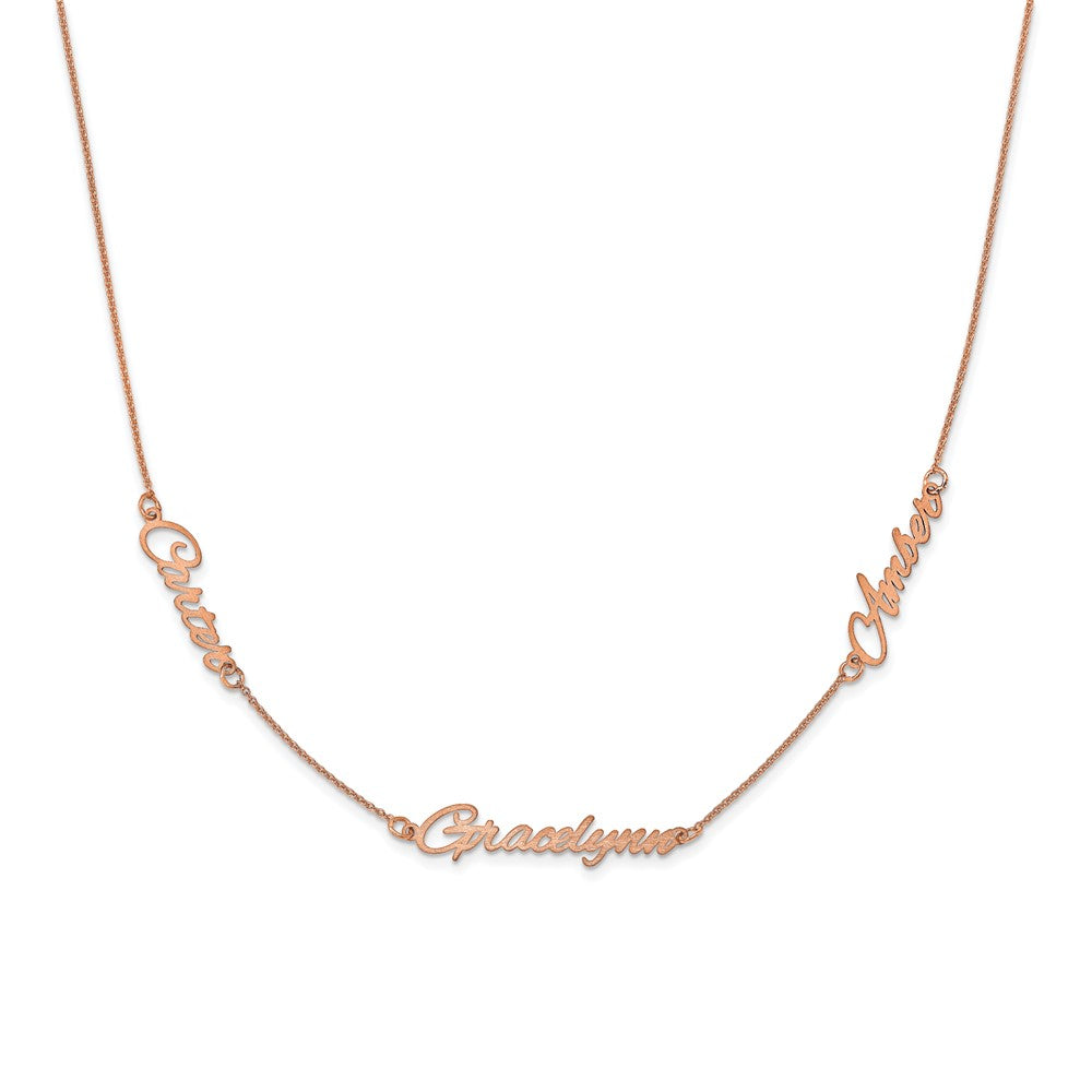 Roségoldbeschichtet Sterlingsilber /rose Gebürstet 3 Name Halskette
