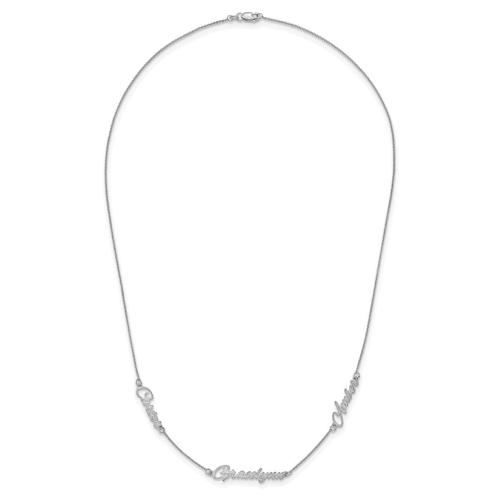 Sterlingsilber Silber/rhodiniert Gebürstet 3 Name Halskette