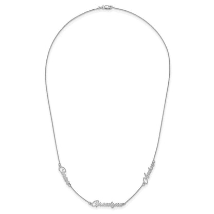 Sterlingsilber Silber/rhodiniert Gebürstet 3 Name Halskette