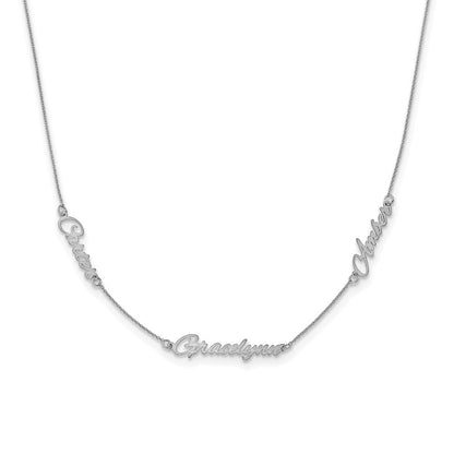 Sterlingsilber Silber/rhodiniert Gebürstet 3 Name Halskette
