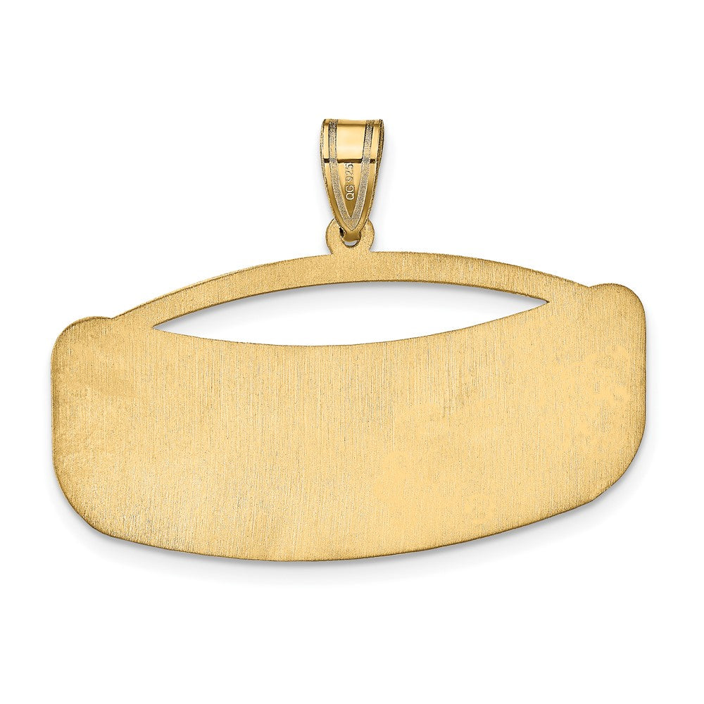 Vergoldet Sterlingsilber /gold Gebogen Name Platte Anhänger