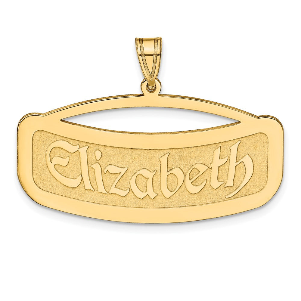 Vergoldet Sterlingsilber /gold Gebogen Name Platte Anhänger